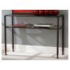 Metal Glass Top Sofa Table Occasional Console Table with Shelf