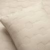 Full/Queen size Lightweight Beige Textured Cotton 3 Piece Quilt Set