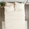 Twin XL Ivory Beige 4-Piece Wrinkle Resistant Microfiber/Polyester Sheet Set