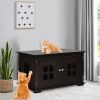 Dark Brown Modern Large Ventilated Private Divider Cat Litter Box