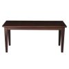 Solid Wood Entryway Accent Bench in Java Brown Finish