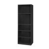 71-inch Tall 5-Shelf Bookcase in Black Wood Finish