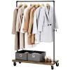 Rustic Industrial Laundry Pipe Garment Rack Lockable Wheels