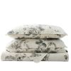 King size Boho Floral Botanical Flowers Beige Grey Reversible Quilt Set