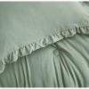 Oversized King Sage Microfiber 3-Piece Comforter Set with Ruffled Edge Trim