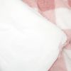 King Size Plaid Soft Faux Fur Comforter Set Pink Blush