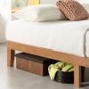 King size Solid Wood Platform Bed Frame in Natural Wooden Finish