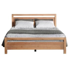 King size Farmhouse Solid Wood Platform Bed Frame with Headboard Footboard