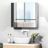 2-Door Bathroom Wall Mounted Medicine Cabinet 22 x 24 inch with Mirror