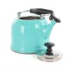 2.2 Quart Aqua Blue Green Teal Turquoise Stainless Steel Whistling Teapot Kettle