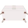 Modern Scandinavian Style Bedroom 3-Drawer Dresser in White Wood Finish