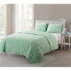 Queen Coastal Beach Starfish Seashell Seahorse Light Green Teal Quilt Set