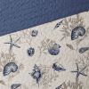 6-Piece Nautical Sea Shells Coral Blue Beige Reversible Daybed Cover Bedding Set