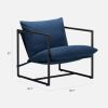 Modern Navy Blue Upholstered Accent Chair with Metal Frame