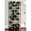 Black Metal 40-Bottle Wine Rack with Wall Anchors