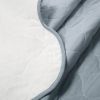 Full/Queen White Blue Scalloped Edge Reversible Thin Light Quilt Set