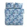 Full/Queen Aqua Blue Cream Beach Sea Shells Coral Fish Coastal 3-Piece Quilt Set