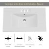 Modern 30-inch Gray Wood Finish Bathroom Vanity with White Ceramic Sink