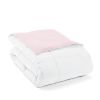 Twin/Twin XL 2-Piece Microfiber Reversible Comforter Set Blush Pink and White