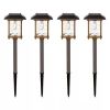 4 Pack - Bronze Gold Solar LED Light Set - Outdoor Path Yard Lighting