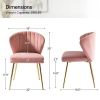 Pink Velvet Upholstered Wingback Accent Side Chair with Gold Metal Legs