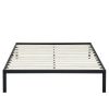 Queen size Steel Metal Platform Bed Frame with Wood Slats