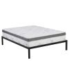 Queen size Steel Metal Platform Bed Frame with Wood Slats