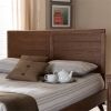 Full size Farmhouse Headboard in Rustic Brown Walnut Wood Finish