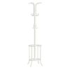 Heavy Duty White Metal Coat Rack with Umbrella Holder