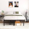 Queen 18-inch Rounded Edge Corners Metal Bed Frame with Under-bed Storage Space