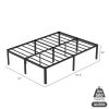 Queen 18-inch Rounded Edge Corners Metal Bed Frame with Under-bed Storage Space