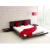 Queen Modern Platform Bed w/ Headboard and 2 Nightstands in Espresso