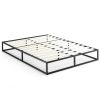 Queen size 10-inch Low Profile Modern Metal Wood Slat Platform Bed Frame