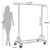 Heavy Duty Metal Clothing Bar Garment Rack on Lockable Casters - 450lb Capacity