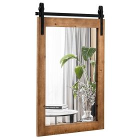 30 x 22 Inch Rustic FarmHouse Wall Mounted Bathroom Mirror