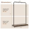 Industrial Style Heavy Duty Metal Pipe Clothes Garment Rack with Bottom Shelf