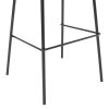 Set of 2 - Modern Low Back Barstool with Black Metal Frame and Grey Linen Seat