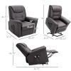 Brown Electric PU Leather Power Lift Chair with Remote Control & Side Pockets