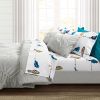 Queen Teal Yellow White Floral Birds on Wire Soft Polyester 6 Piece Sheet Set