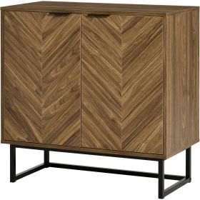 Modern Entryway Sideboard Buffet Dining Storage Cabinet in Walnut Wood Finish