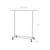 Heavy Duty Chrome Plated Silver Metal Garment Rack Clothes Hanging Bar on Wheels