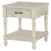 Cottage Style 1-Drawer End Table Nightstand in White Wood Finish