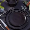 16-Piece Stoneware Dinnerware Set in Matte Black - Service for 4