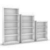 White 4-Shelf Bookcase with 2 Adjustable Shelves