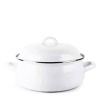 4-Quart White Porcelain-Coated Steel Dutch Oven w/ Lid and Stainless Steel Trim