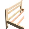 Twin size Unfinished Solid Pine Wood Platform Bed Frame with Slatted Headboard