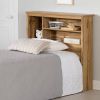 Twin size Modern Scandinavian Style Bookcase Headboard in Oak Wood Finish