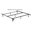 Twin, Full, Queen Sturdy Black Metal Adjustable Bed Frame w/Headboard Brackets