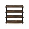 Stackable 4-Shelf Black Brown Wood Shoe Rack - Holds up to 12 Pair of Shoes