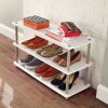 White 3-Shelf Modern Shoe Rack - Holds up to 12 Pair of Shoes